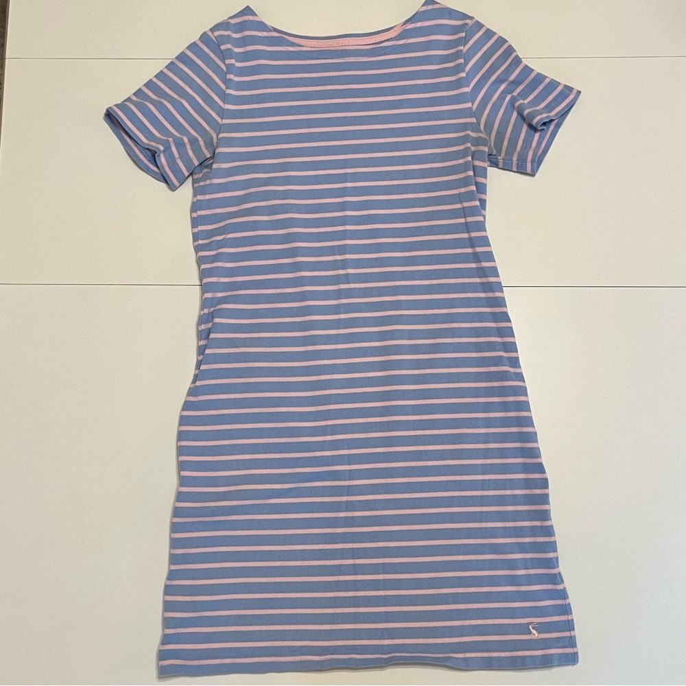 Joules Blue and Pink Striped TShirt Dress Size 4